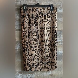 Forever 21 Brown and Gold Embellished Pencil Skirt